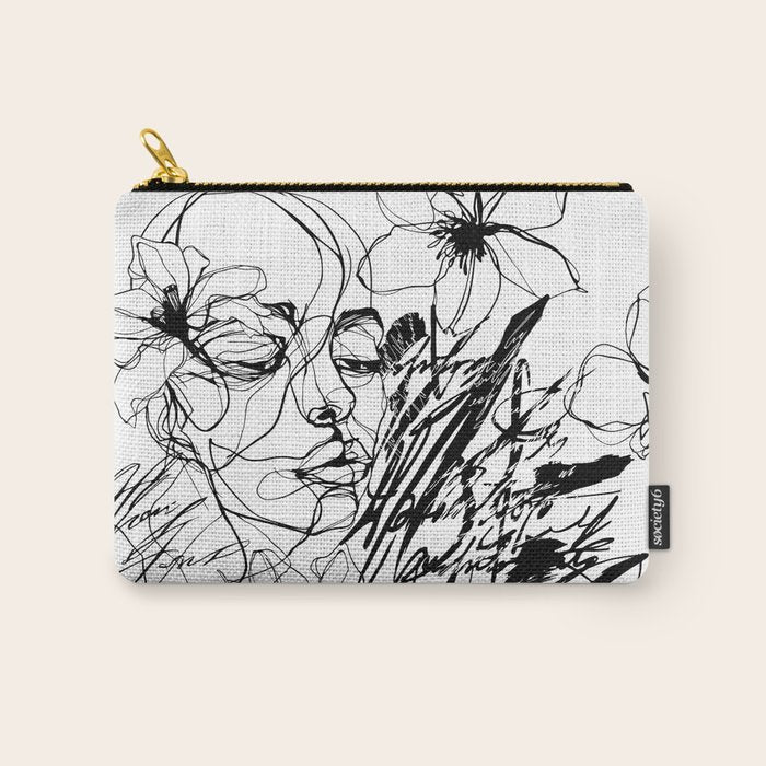 The Edge Of Grace Expressive Line Art Portrait Carry All Pouch Gallery Image 1