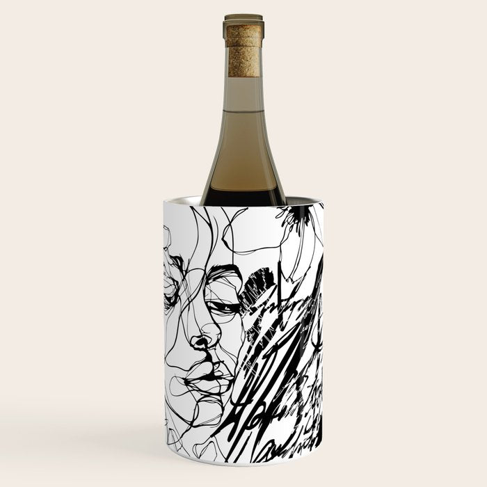 The Edge Of Grace Expressive Line Art Portrait Wine Chiller Gallery Image 1