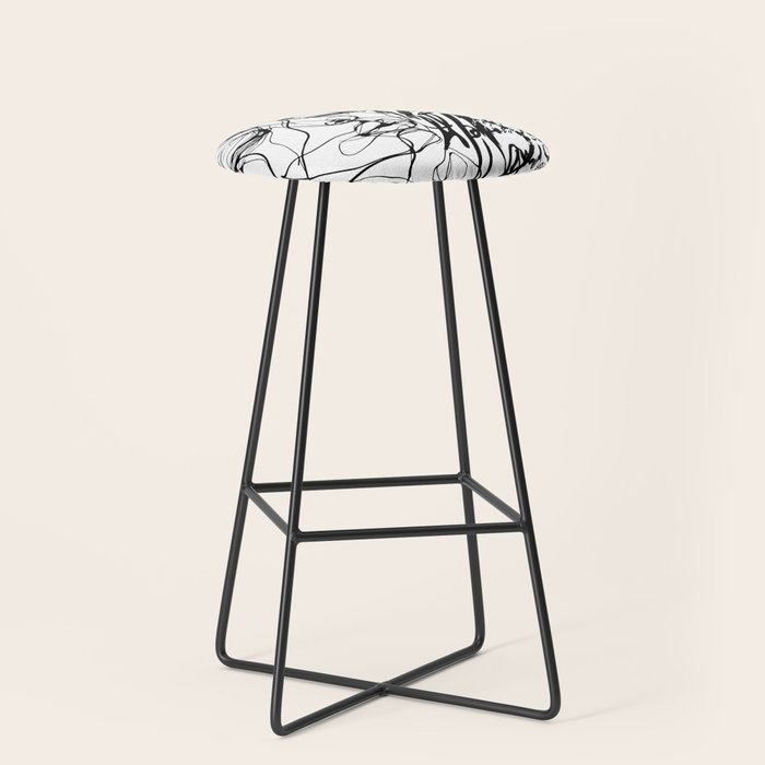 The Edge Of Grace Expressive Line Art Portrait Stool Gallery Image 1