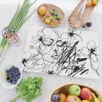 The Edge Of Grace Expressive Line Art Portrait Cutting Board Gallery Image 2