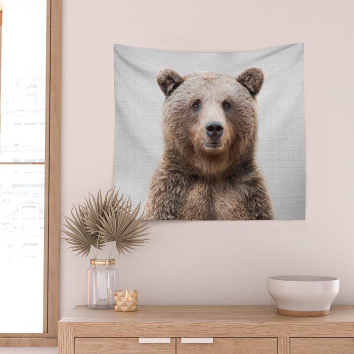 Grizzly Bear - Colorful Wall Tapestry Gallery Image 2