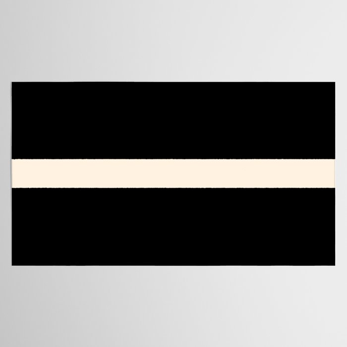 Single Stripe Minimalist Modern Color Block in Almond Cream and Black Tablecloth Gallery Image 2
