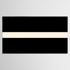 Single Stripe Minimalist Modern Color Block in Almond Cream and Black Tablecloth Gallery Image 2
