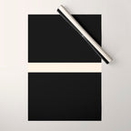 Single Stripe Minimalist Modern Color Block in Almond Cream and Black Wrapping Paper Gallery Image 1