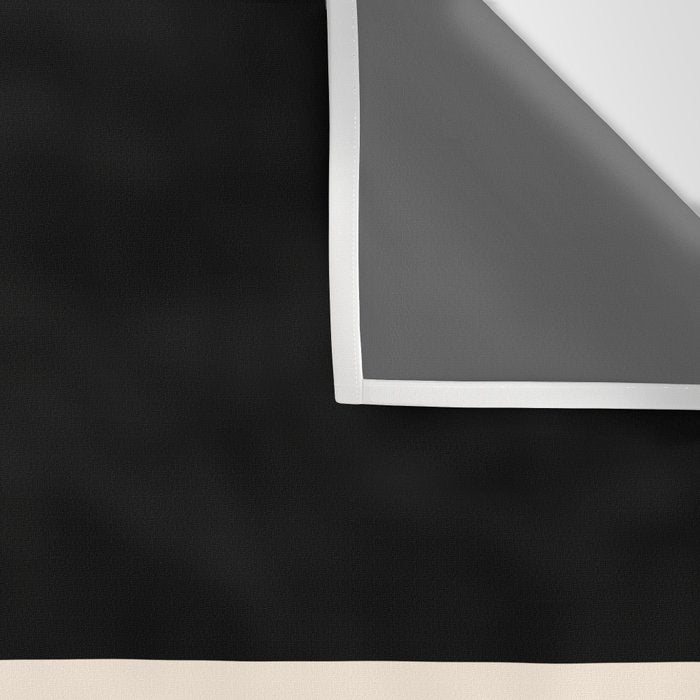 Single Stripe Minimalist Modern Color Block in Almond Cream and Black Wall Tapestry Gallery Image 3