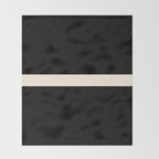 Single Stripe Minimalist Modern Color Block in Almond Cream and Black Throw Blanket Gallery Image 2