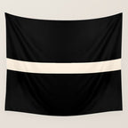 Single Stripe Minimalist Modern Color Block in Almond Cream and Black Wall Tapestry Gallery Image 4