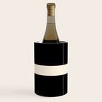 Single Stripe Minimalist Modern Color Block in Almond Cream and Black Wine Chiller Gallery Image 1