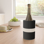 Single Stripe Minimalist Modern Color Block in Almond Cream and Black Wine Chiller Gallery Image 4