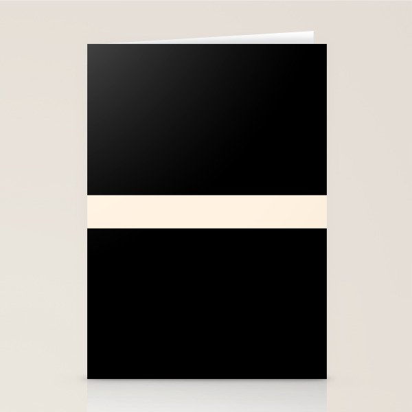 Single Stripe Minimalist Modern Color Block in Almond Cream and Black Stationery Card Gallery Image 2