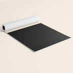 Single Stripe Minimalist Modern Color Block in Almond Cream and Black Yoga Mat Gallery Image 2