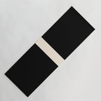 Single Stripe Minimalist Modern Color Block in Almond Cream and Black Yoga Mat Gallery Image 1