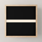 Single Stripe Minimalist Modern Color Block in Almond Cream and Black Mini Art Print Gallery Image 1