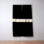 Single Stripe Minimalist Modern Color Block in Almond Cream and Black Window Curtain Gallery Image 3