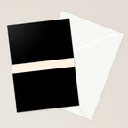 Single Stripe Minimalist Modern Color Block in Almond Cream and Black Stationery Card Gallery Image 2