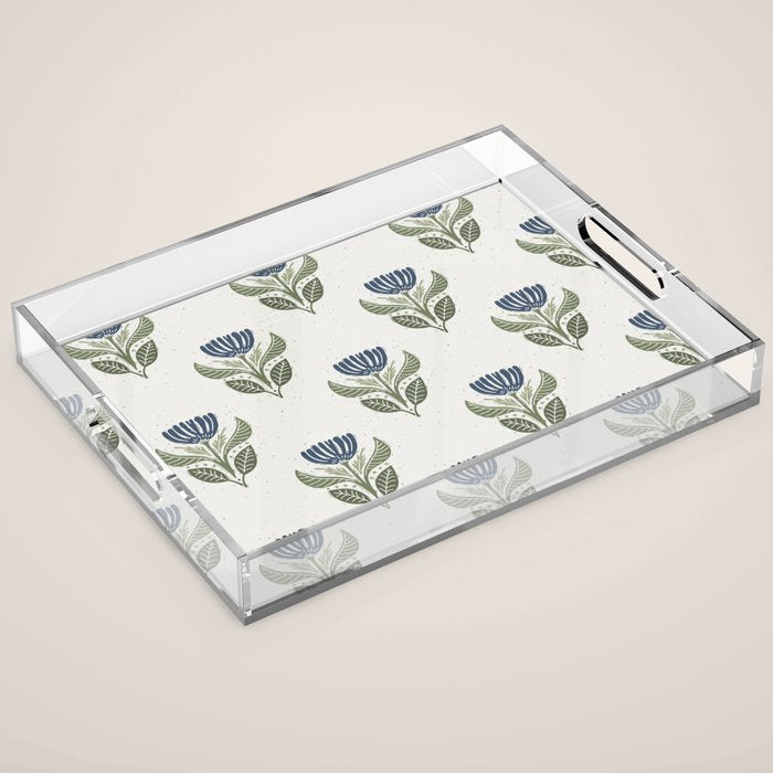 Stamped Floral Acrylic Tray Gallery Image 1