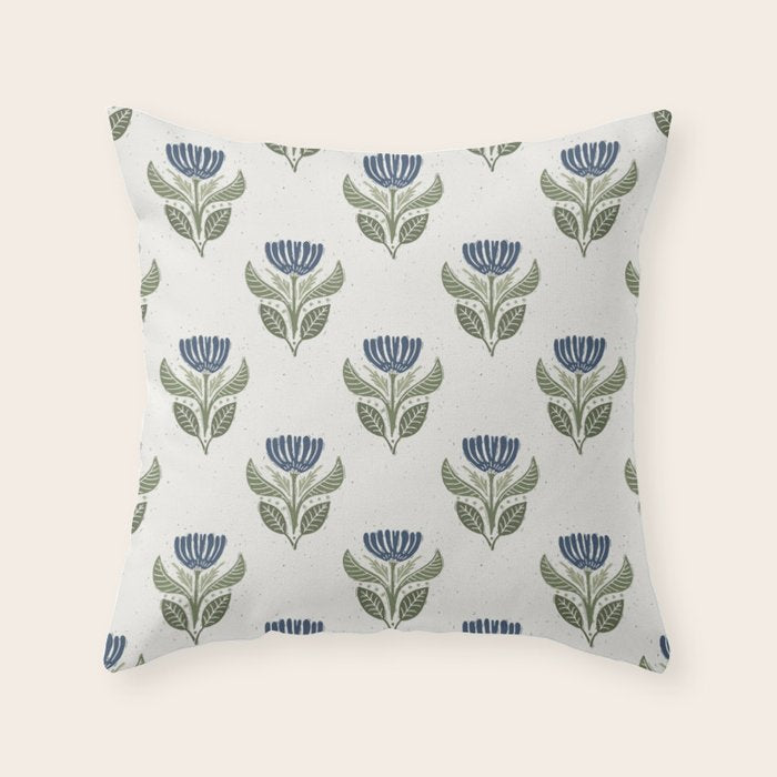 Stamped Floral Throw Pillow Gallery Image 6