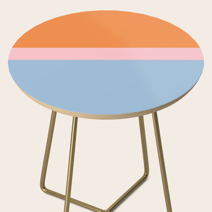 Color Block Striped Solid Orange Pink Light Blue Side Table Gallery Image 2