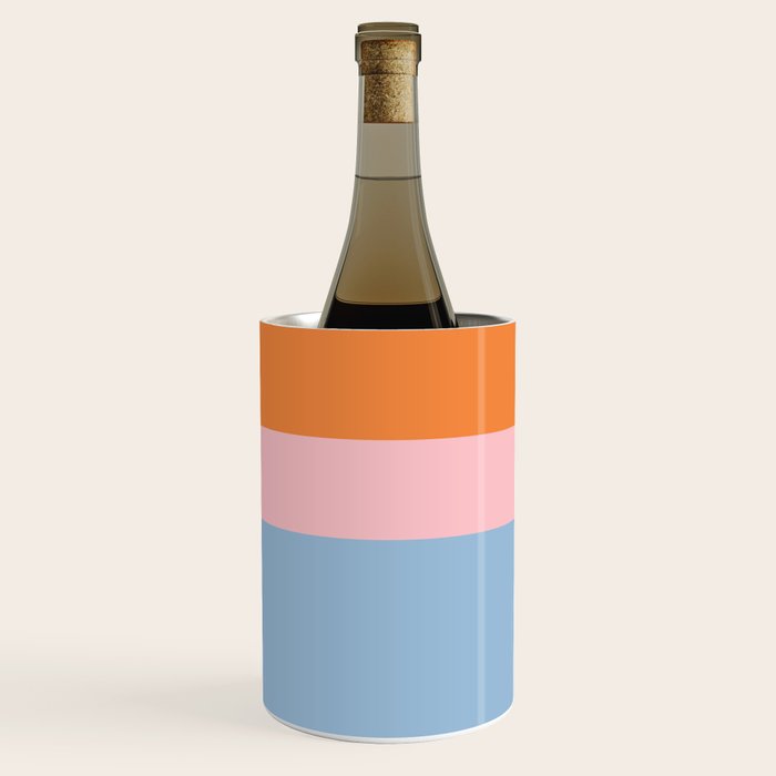 Color Block Striped Solid Orange Pink Light Blue Wine Chiller Gallery Image 2