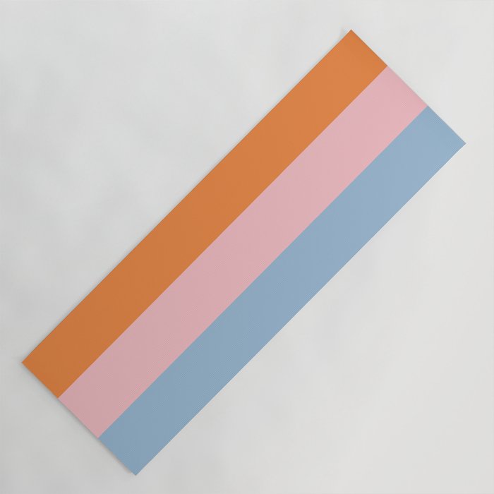 Color Block Striped Solid Orange Pink Light Blue Yoga Mat Gallery Image 1