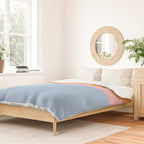 Color Block Striped Solid Orange Pink Light Blue Duvet Cover Gallery Image 2