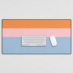 Color Block Striped Solid Orange Pink Light Blue Desk Mat Gallery Image 1