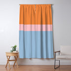 Color Block Striped Solid Orange Pink Light Blue Window Curtain Gallery Image 5