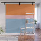 Color Block Striped Solid Orange Pink Light Blue Wall Mural Gallery Image 1