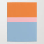 Color Block Striped Solid Orange Pink Light Blue Poster Gallery Image 4