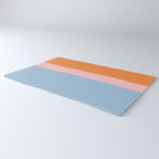 Color Block Striped Solid Orange Pink Light Blue Rug Gallery Image 3