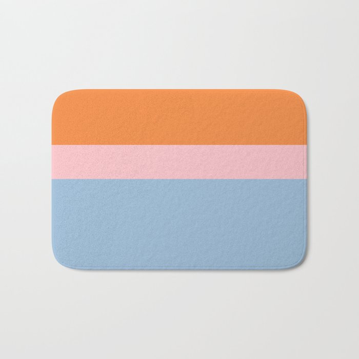 Color Block Striped Solid Orange Pink Light Blue Bath Mat Gallery Image 1