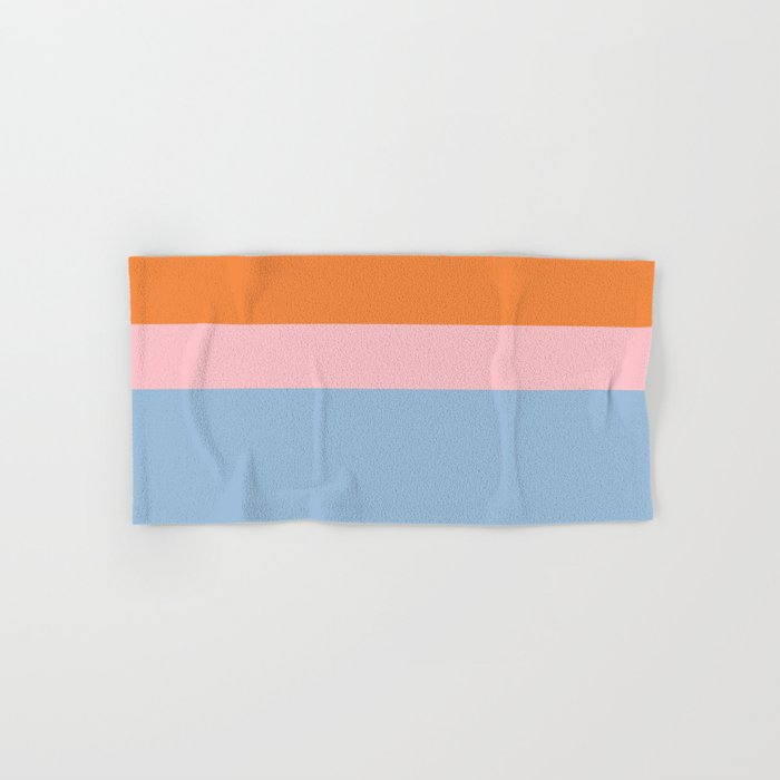 Color Block Striped Solid Orange Pink Light Blue Bath Towel Gallery Image 1