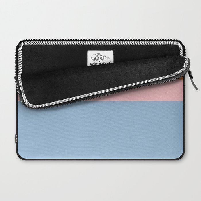 Color Block Striped Solid Orange Pink Light Blue Laptop Sleeve Gallery Image 2