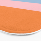 Color Block Striped Solid Orange Pink Light Blue Bath Mat Gallery Image 3