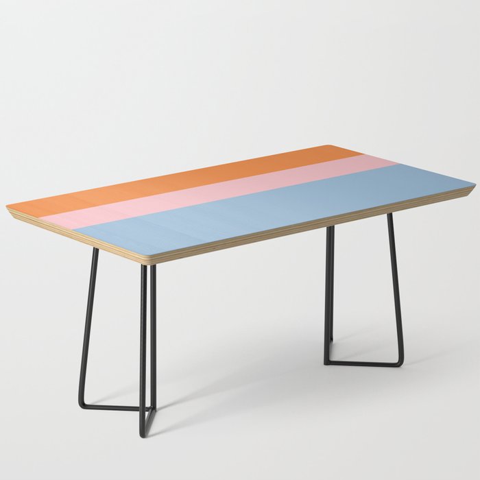 Color Block Striped Solid Orange Pink Light Blue Coffee Table Gallery Image 1