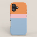 Color Block Striped Solid Orange Pink Light Blue iPhone Case Gallery Image 1