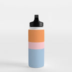 Color Block Striped Solid Orange Pink Light Blue Water Bottle Gallery Image 3