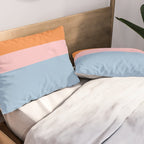 Color Block Striped Solid Orange Pink Light Blue Pillow Sham Gallery Image 2