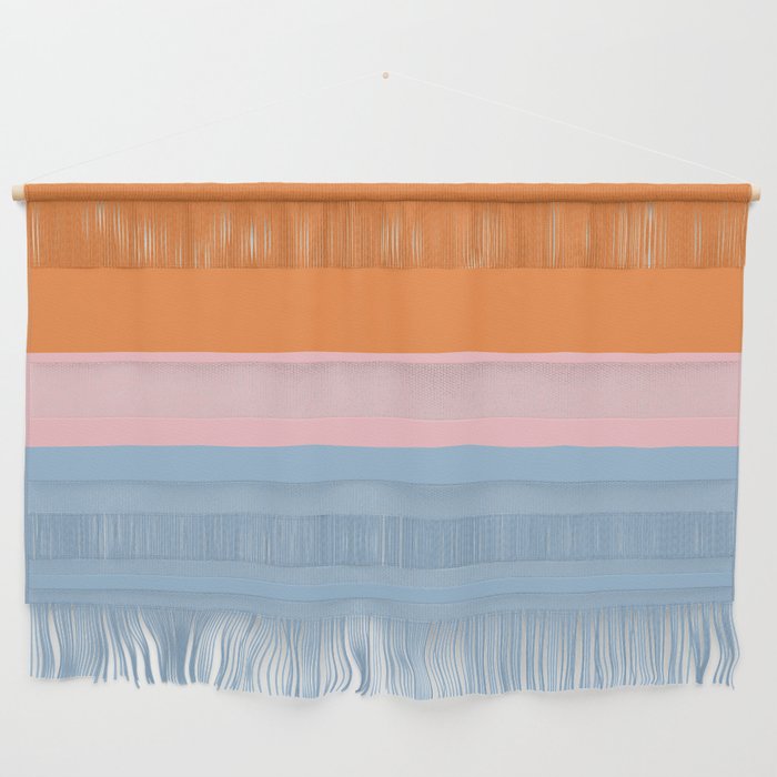 Color Block Striped Solid Orange Pink Light Blue Wall Hanging Gallery Image 1