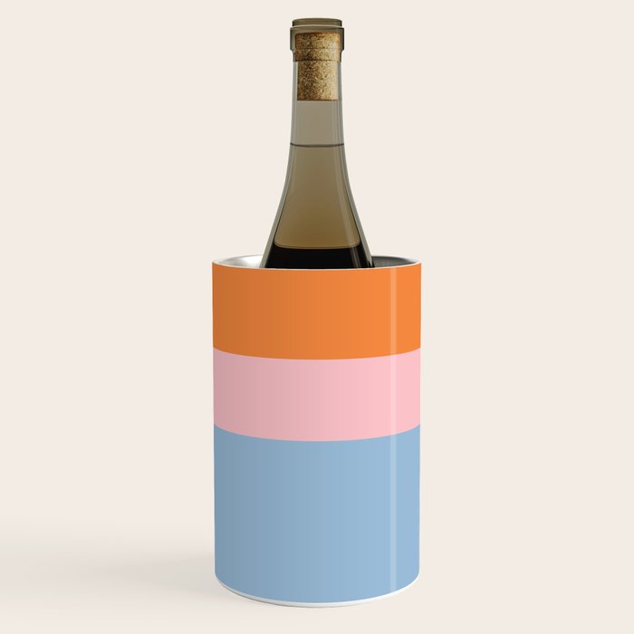 Color Block Striped Solid Orange Pink Light Blue Wine Chiller Gallery Image 3