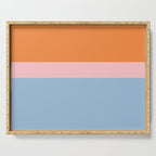 Color Block Striped Solid Orange Pink Light Blue Serving Tray Gallery Image 1