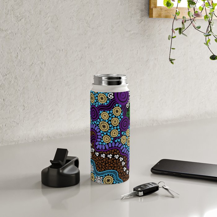 Authentic Aboriginal Art - Untitled Water Bottle Gallery Image 4