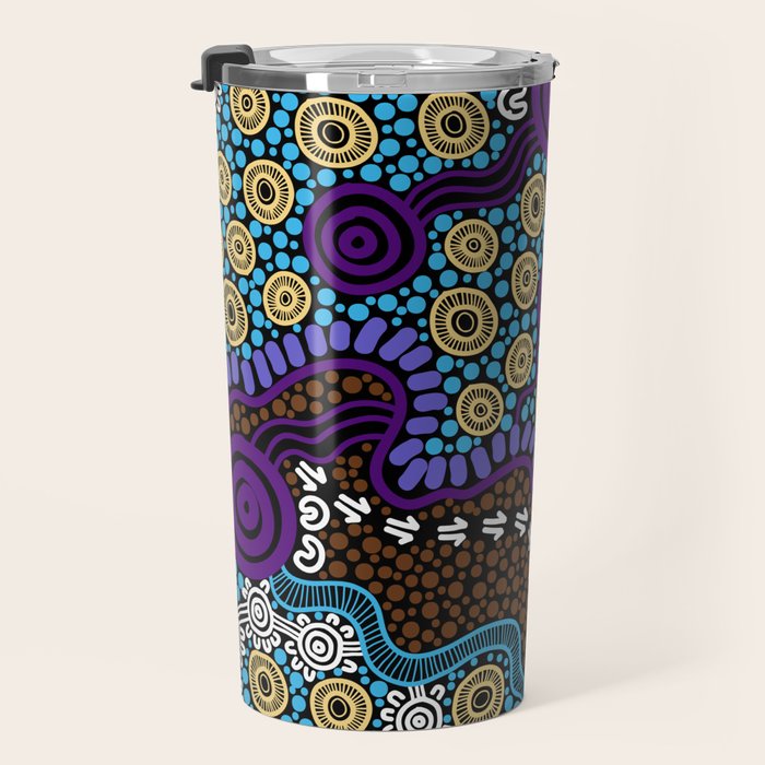 Authentic Aboriginal Art - Untitled Travel Mug Gallery Image 3