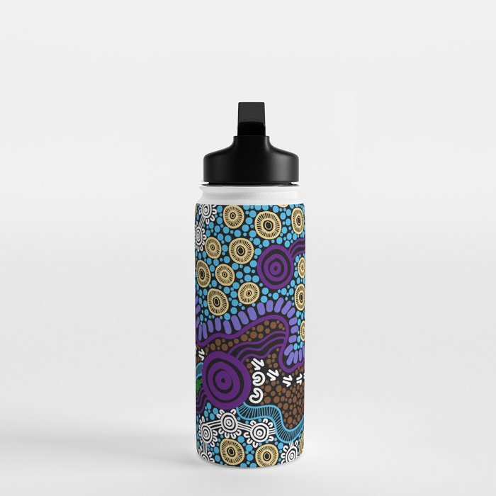 Authentic Aboriginal Art - Untitled Water Bottle Gallery Image 3