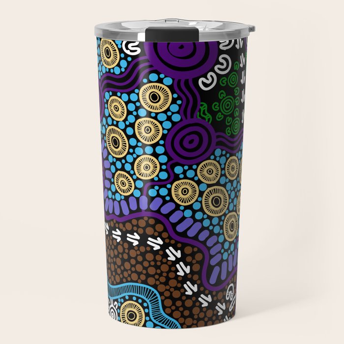 Authentic Aboriginal Art - Untitled Travel Mug Gallery Image 1
