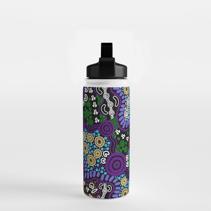 Authentic Aboriginal Art - Untitled Water Bottle Gallery Image 2