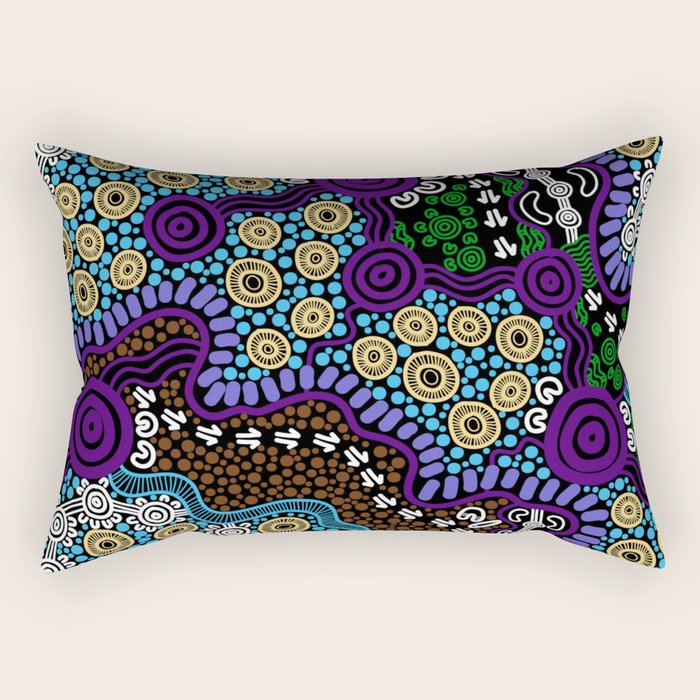 Authentic Aboriginal Art - Untitled Rectangular Pillow Gallery Image 2