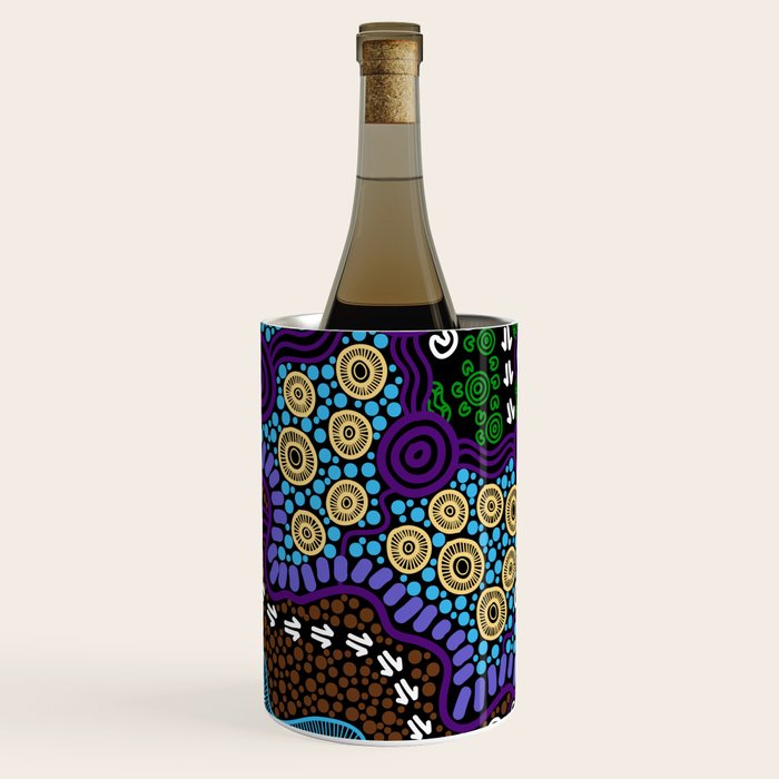 Authentic Aboriginal Art - Untitled Wine Chiller