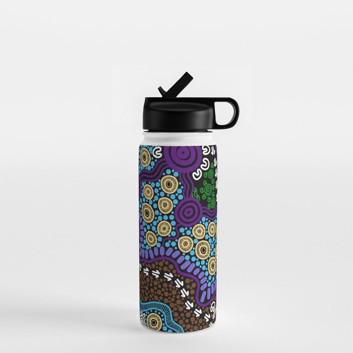 Authentic Aboriginal Art - Untitled Water Bottle Gallery Image 1