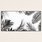 Black And White Palm Leaves Desk Mat Gallery Image 3